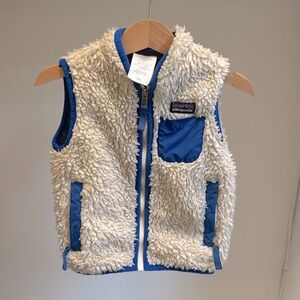 Patagonia Kids Vest in Cream and Blue